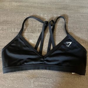 small black gymshark minimal sports bra